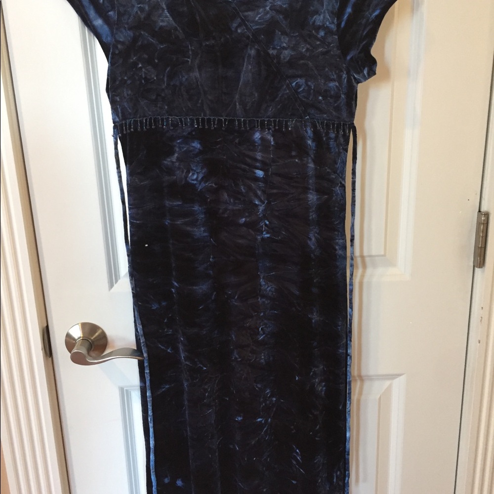 Blue velvet dress